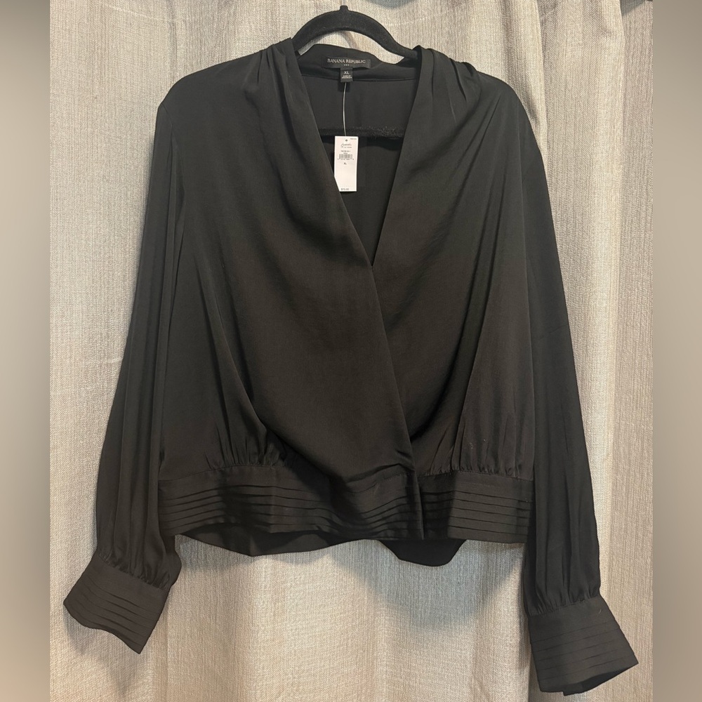 Banana Republic Black Wrap Blouse